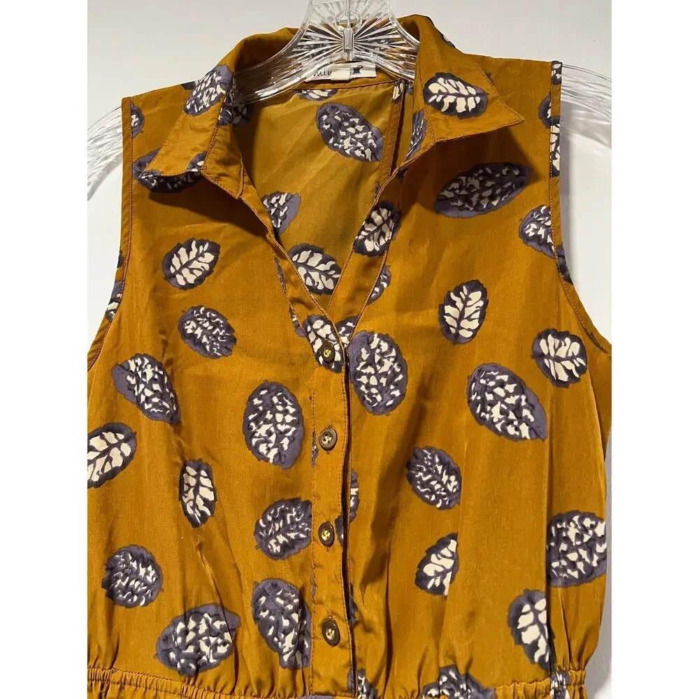 Sleeveless Collared Dress w Pockets Open Back Small - Picture 4 of 6